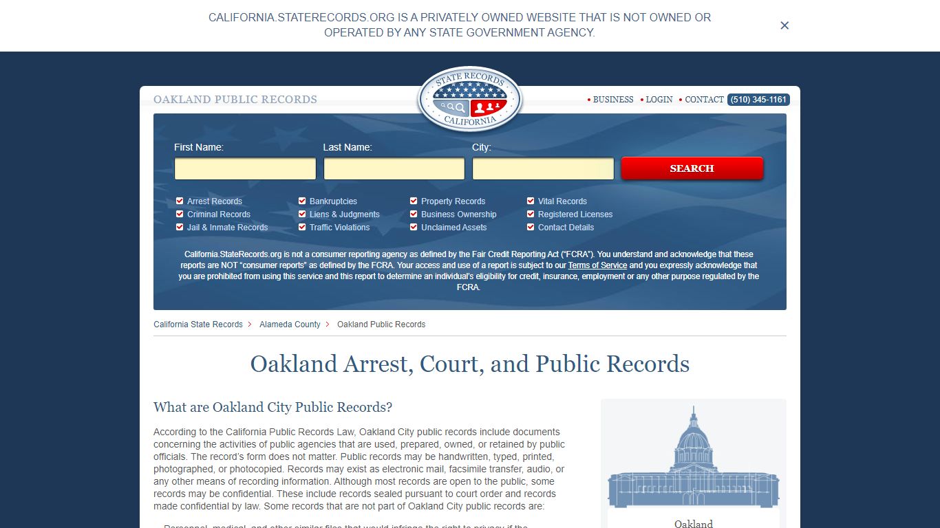 Oakland Arrest and Public Records | California ...